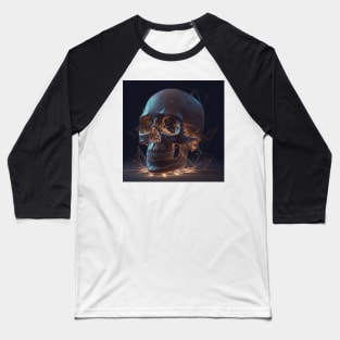 Illuminated Light Fire Skull Baseball T-Shirt